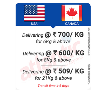 Low-cost international courier from India to USA and Canada