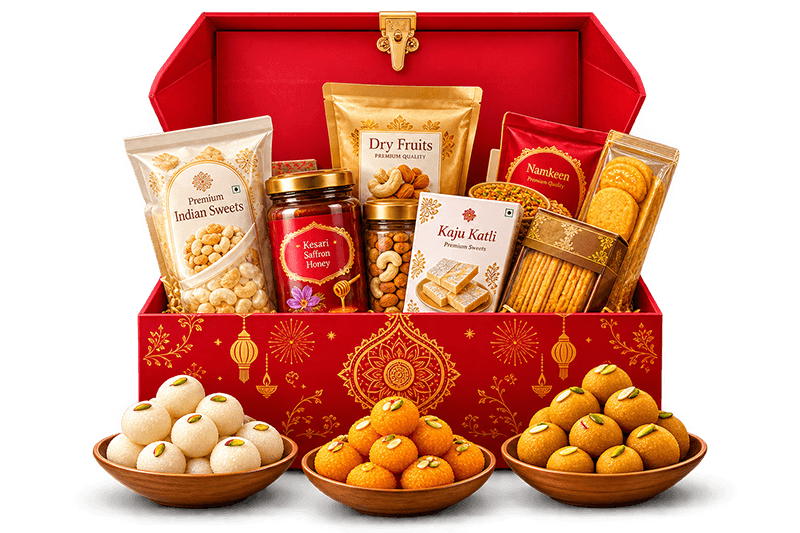 Diwali faral and sweets hamper for international delivery