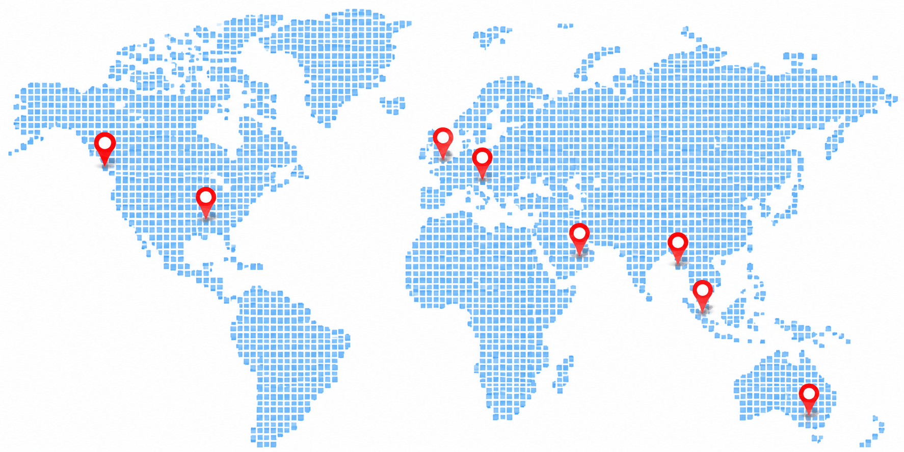 Map of the 180+ countries Atlantic delivers corporate parcels to from India