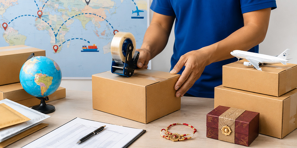 How many days before Rakhi should you book an international courier by country