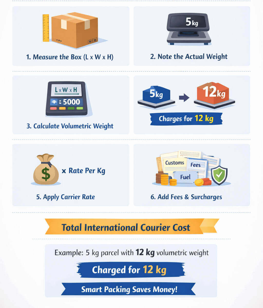 How to calculate the weight of the parcel