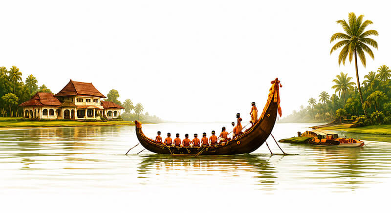 Traditional Onam boat race, Kerala