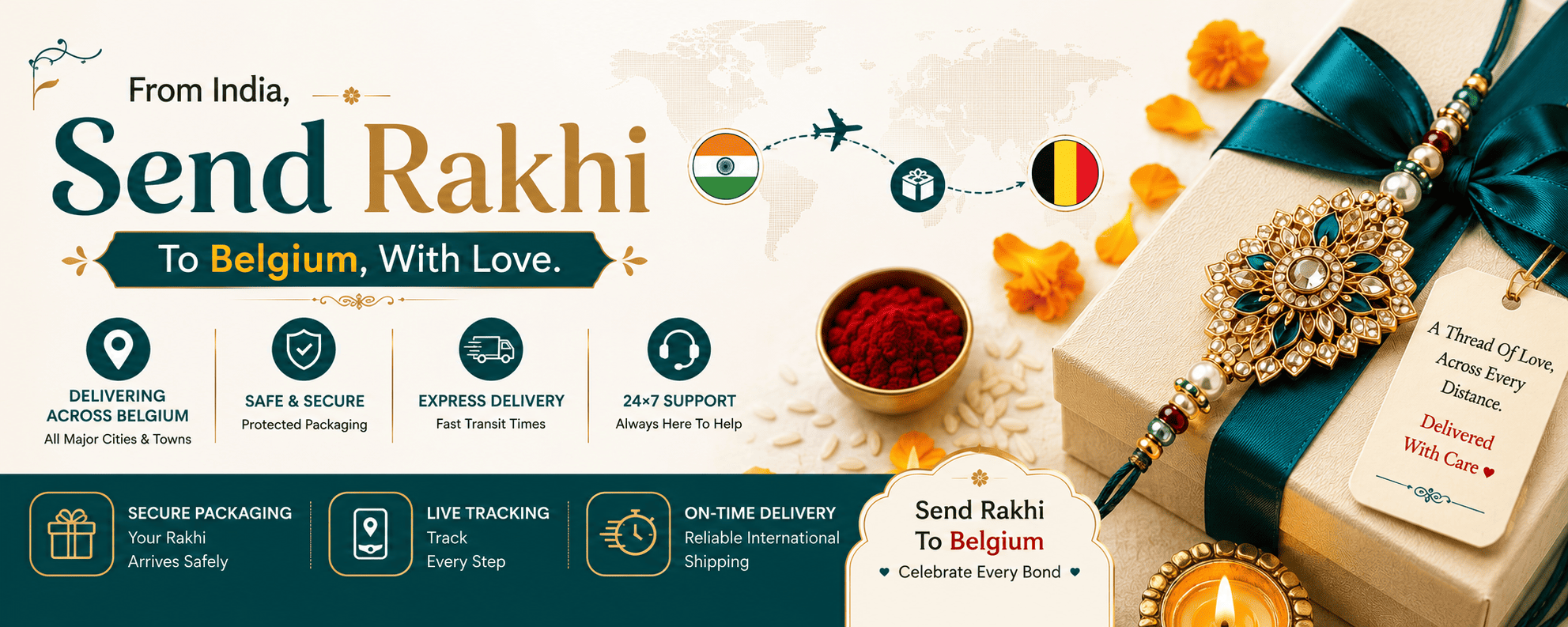 Send Rakhi to Belgium from India