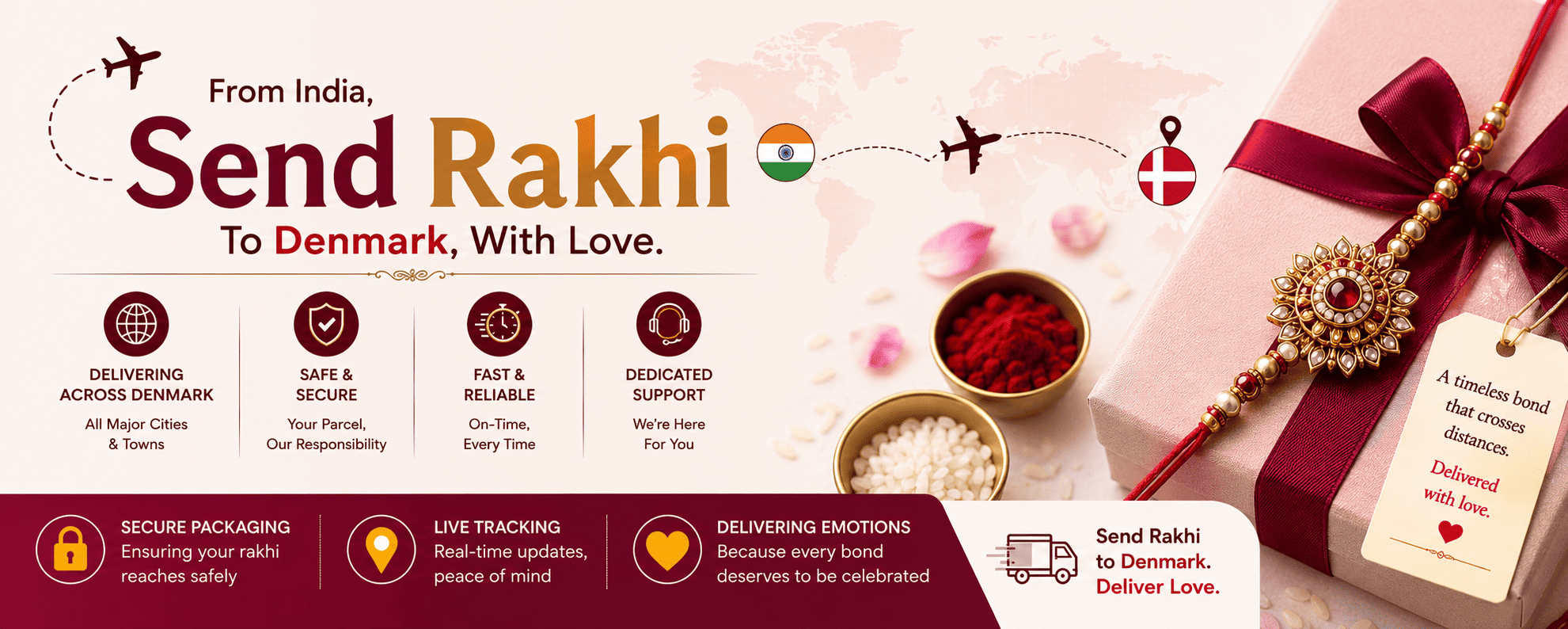Send Rakhi to Denmark from India with Atlantic International Express