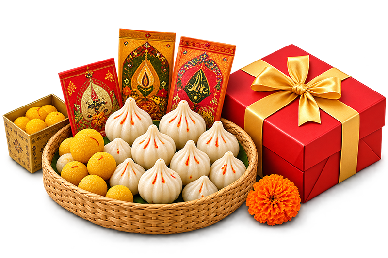 Traditional sweets, modaks and festival gift hamper