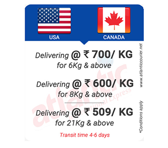 Dedicated Courier to USA & Canada from Chennai
